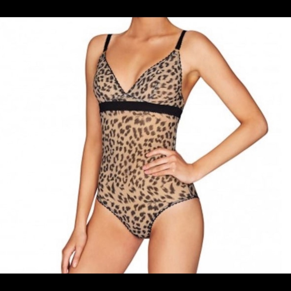 Stella McCartney Florence Fluttering Leopard Print Bodysuit